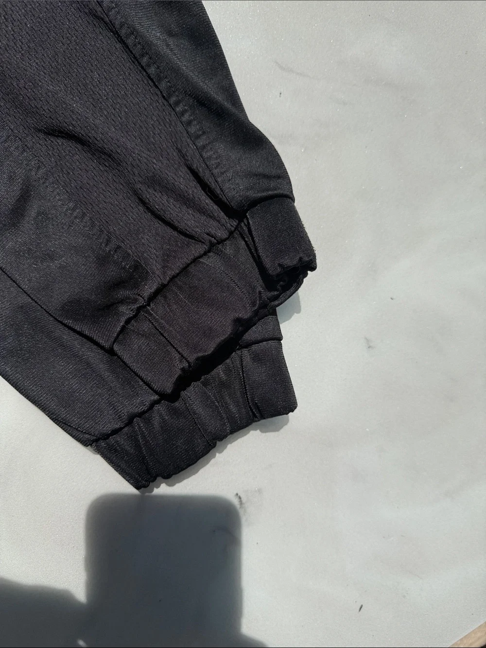 Youth Black Athletic Track Pants with Grey Panels